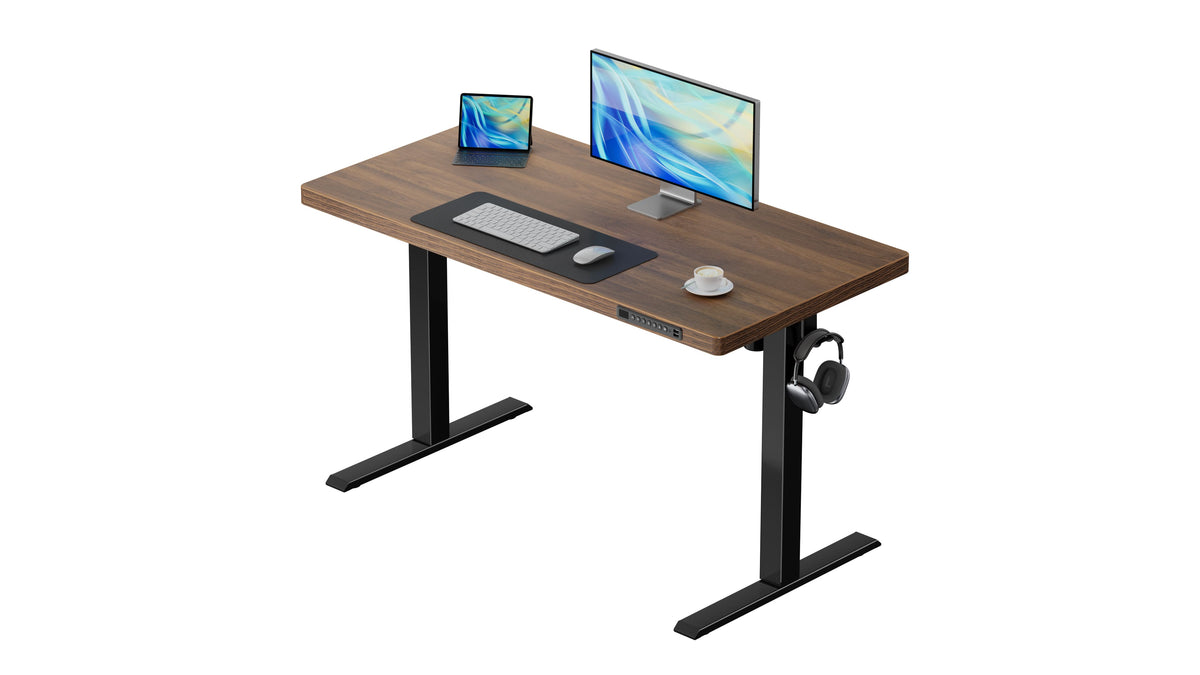 ErgoAV - Adjustable Electric Standing Desk with USB Ports - 48" x 24", Model ERDS2-01WN - Walnut