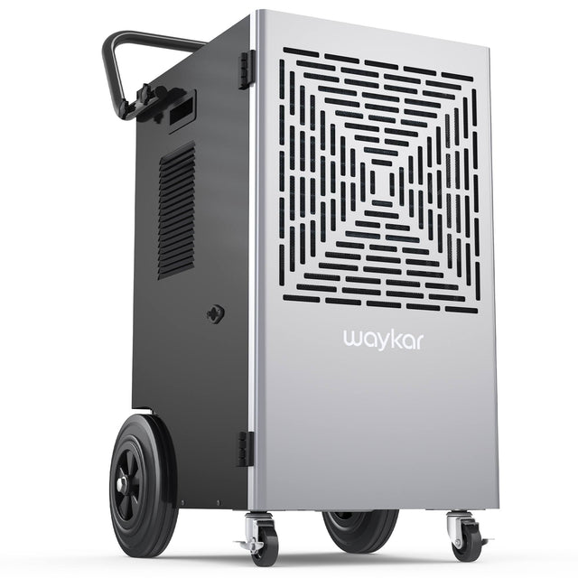 Front. Waykar - 155 Pint 7500 Sq. Ft. Dehumidifier with Built-In Pump for Drying Basement, Warehouse and Factory - Black.