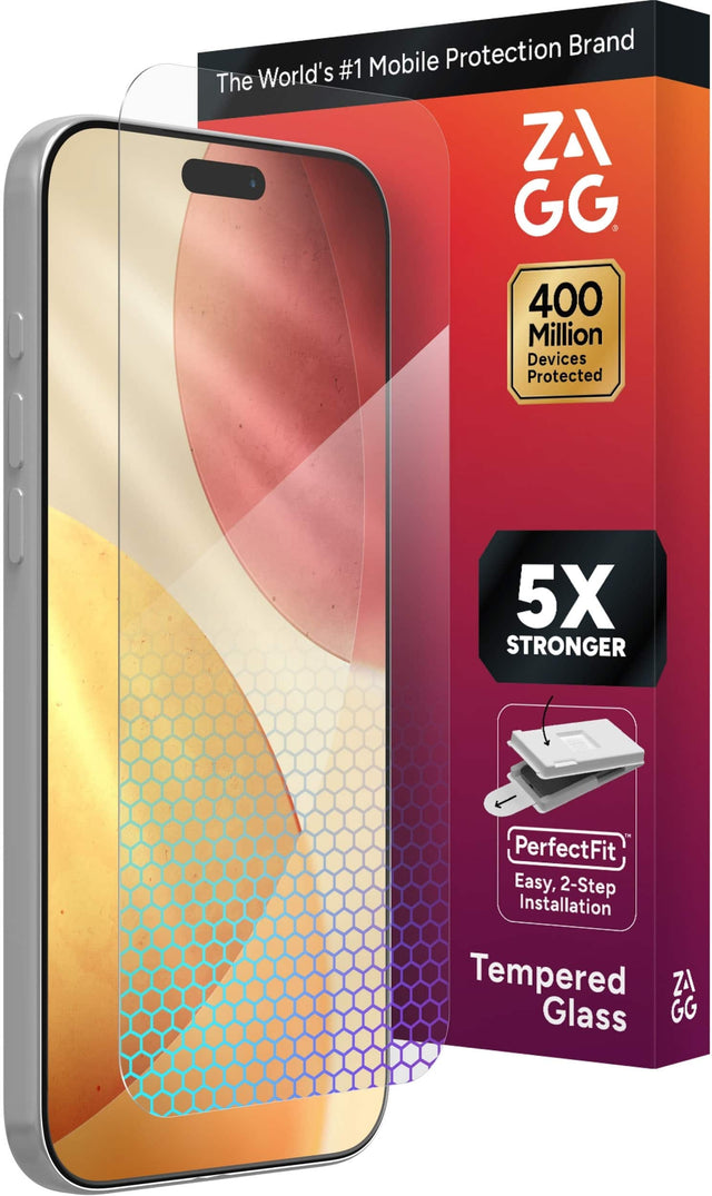 The World's #1 Mobile Protection Brand

ZAGG

400 Million Devices Protected

5X STRONGER

PerfectFit™
Easy, 2-Step Installation

Tempered Glass