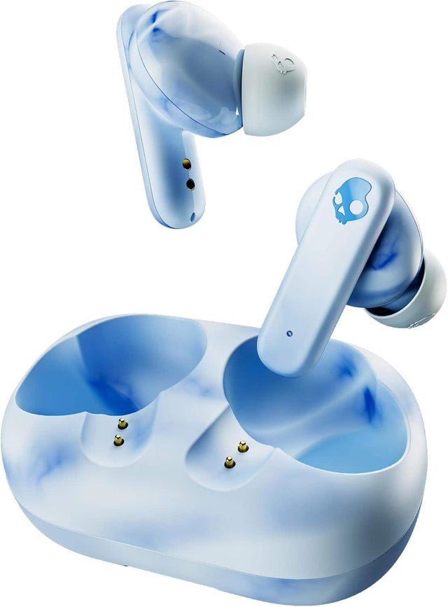 Front. Skullcandy - EcoBuds Sustainable Wireless Earbuds, Bluetooth Headphones, Up to 8 Hours Battery, Battery-Free Charging Case - Glacier.