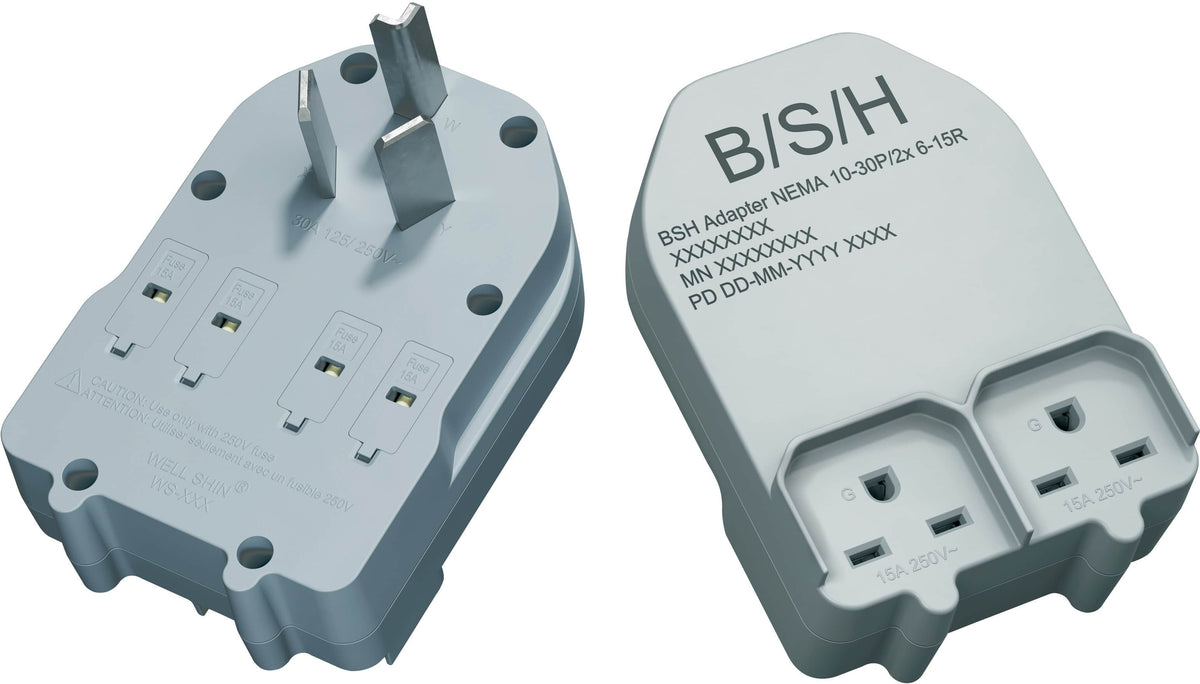 Bosch - 240-Volt NEMA 10-30R to 6-15R 3-Prong Dryer Power Cord Plug Adapter - Multi