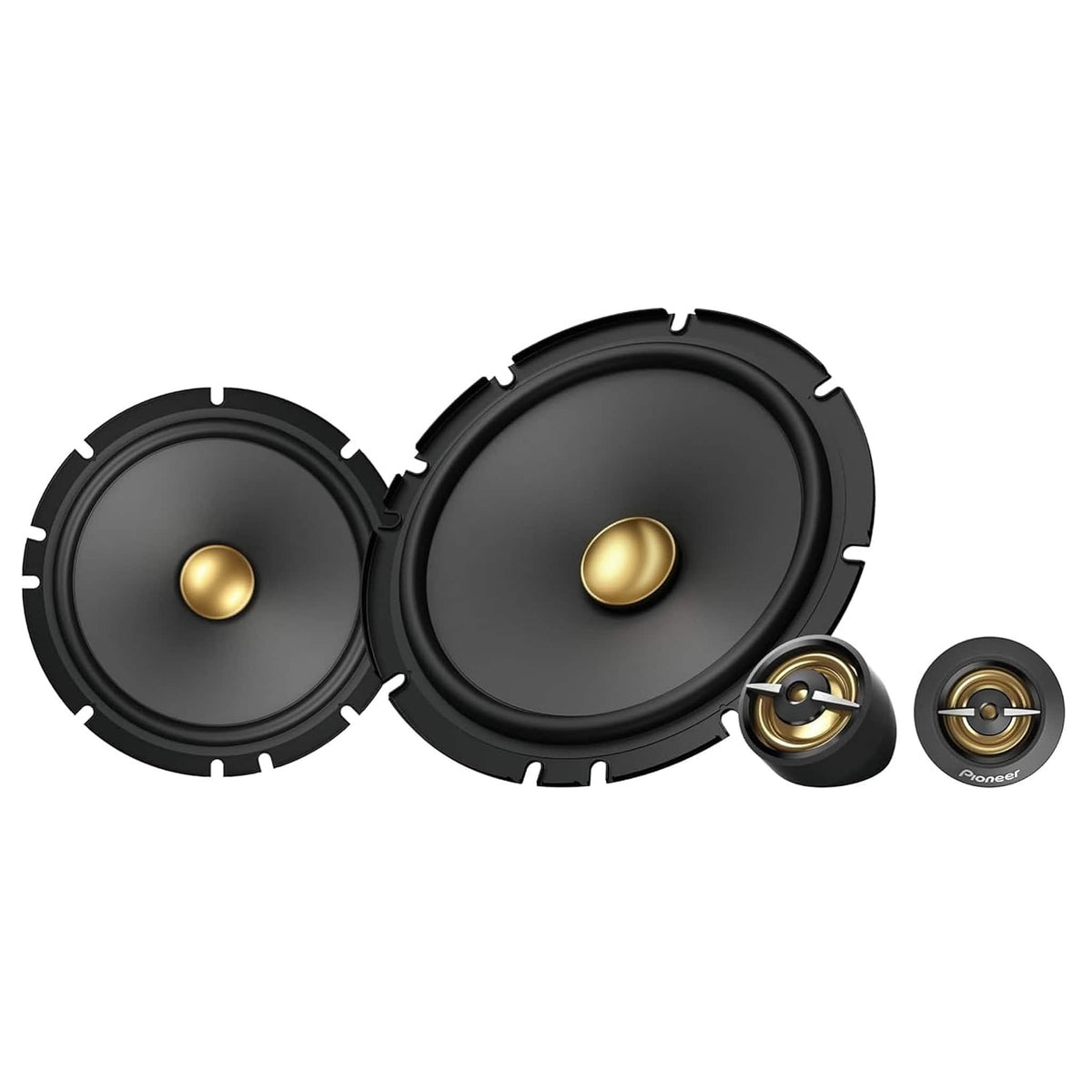 Pioneer - 6.5" - 2-way, 350 W Max Power, Carbon/Mica-reinforced IMPP™ cone, 20mm PEI dome Tweeter - Component Speakers (pair) - Black