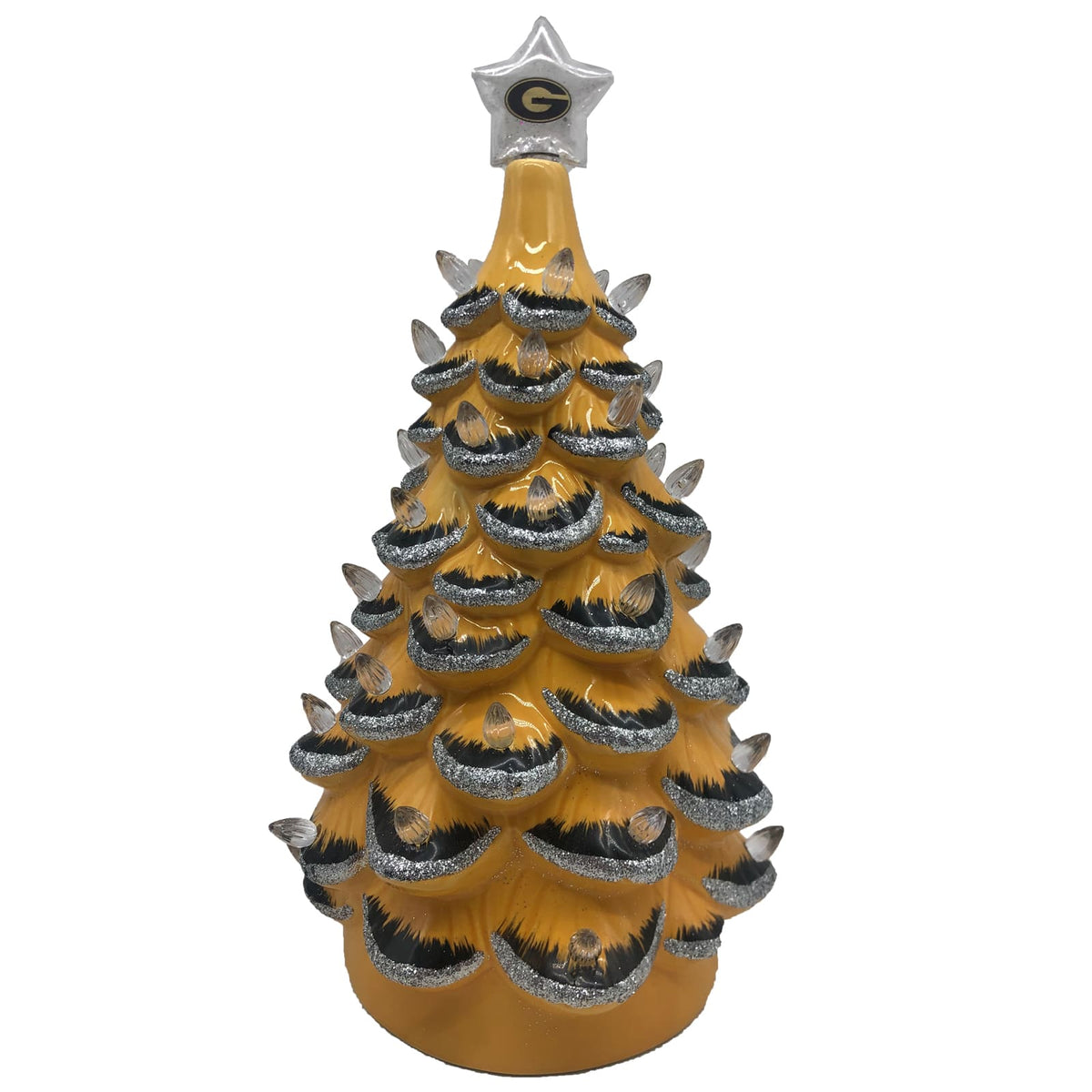 Santa's Workshop - Grambling Tigers 14'' Ceramic Tree - Gold