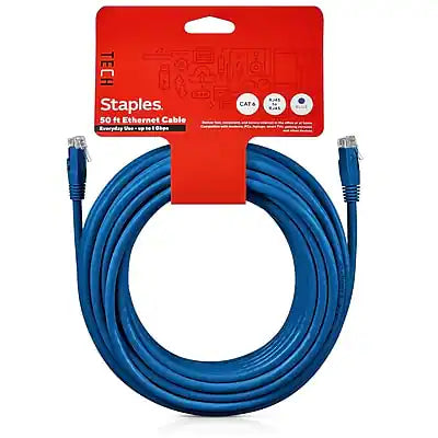 Staples TECH - 50' Cat-6 Ethernet Cable, Male to Male