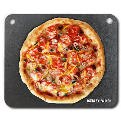 VEVOR - Pizza Steel, 16" x 14.5" x 1/4" Pizza Steel Plate for Oven, Pre-Seasoned Carbon Steel Pizza Baking Stone