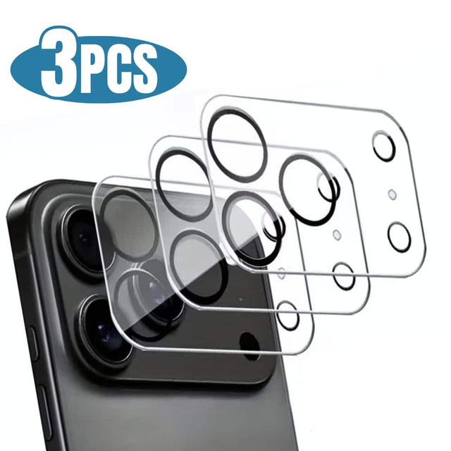 Front. Qixxronics - 3x Qixxronics for iPhone 17 Pro Max Camera Lens Protector Clear Tempered Glass Lens Cover Flim - Clear.