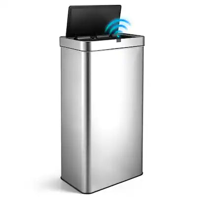 Innovaze - 21 Gallon Stainless Steel Rectangular Motion Sensor Trash Can for Kitchen
