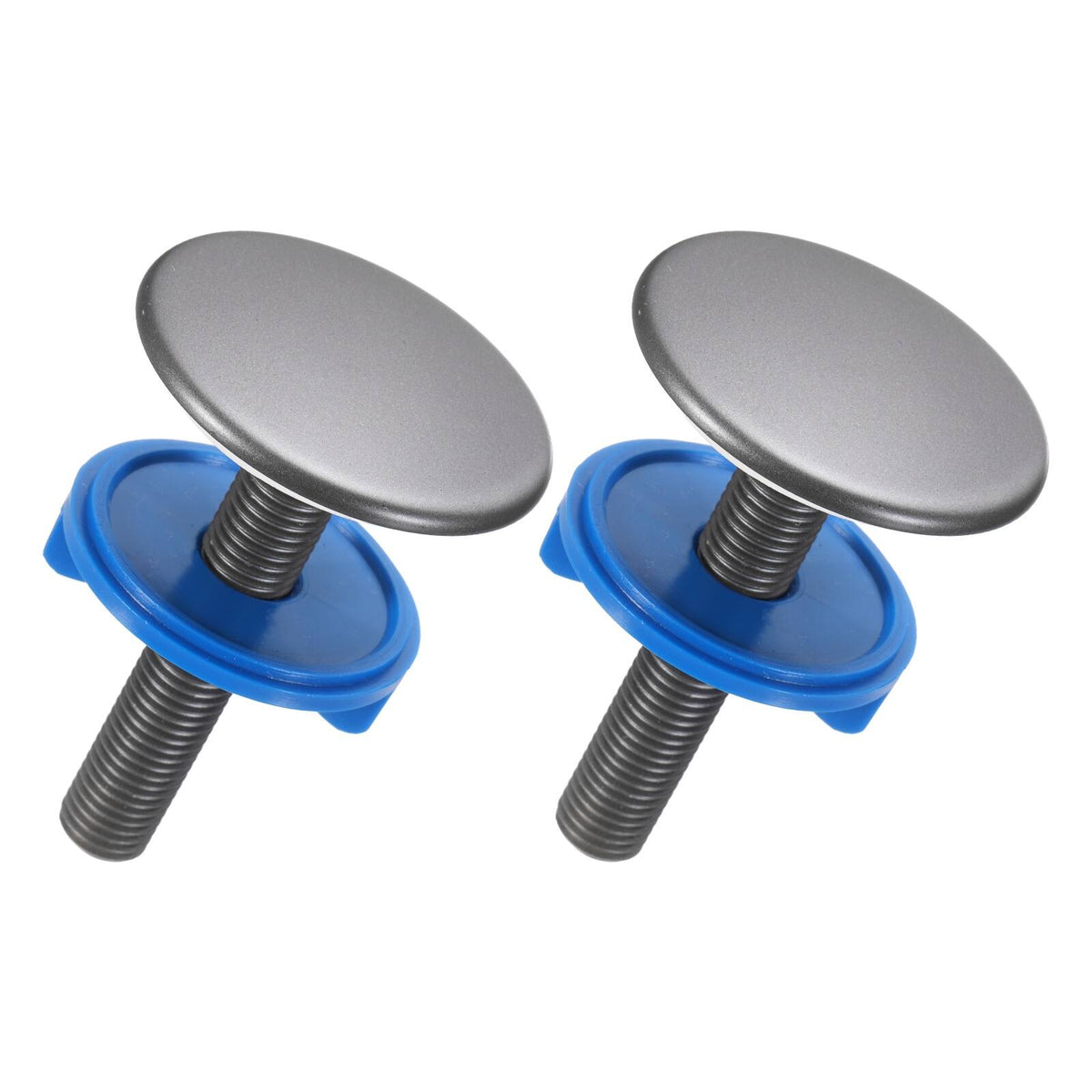 Unique Bargains - 2pcs Kitchen Sink Hole Cover, Solid Brass Faucet Hole Cover with Silicone Ring, Universal Tap Cap Stopper Plug for Sink - Gray