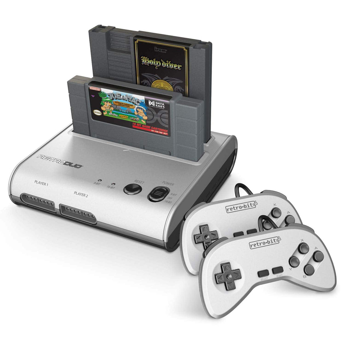 RetroDuo Dual 2-in-1 Retro Console for SNES & NES Games - /Black