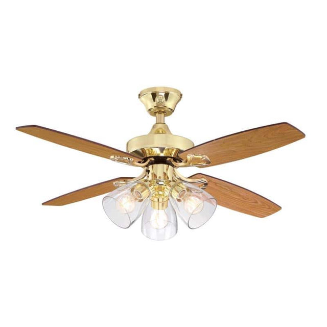 Front. Westinghouse - Westinghouse 42 in. Polished Brass Brown LED Indoor Ceiling Fan - Brown.