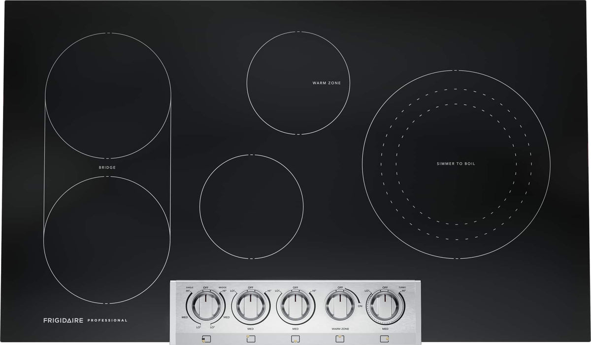 Frigidaire - Professional 36 in. Wide 5 Elements Built-In Electric Cooktop - Stainless Steel