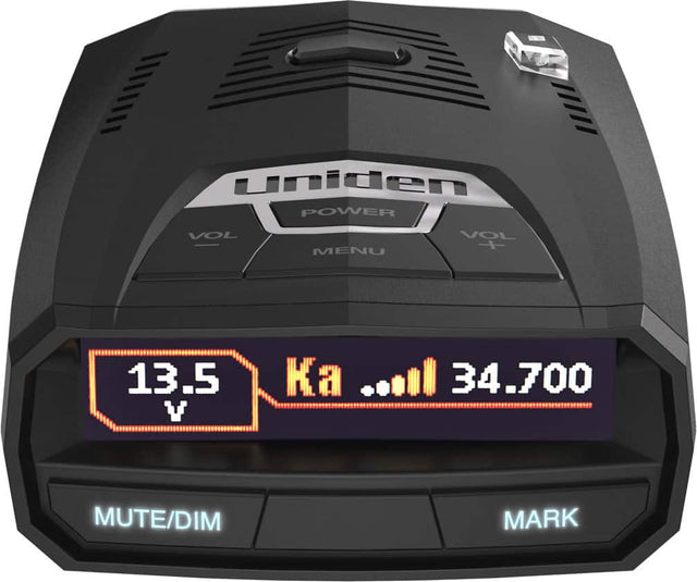 Uniden POWER VOL MENU VOL + 13.5 V K34.700 MUTE/DIM MARK