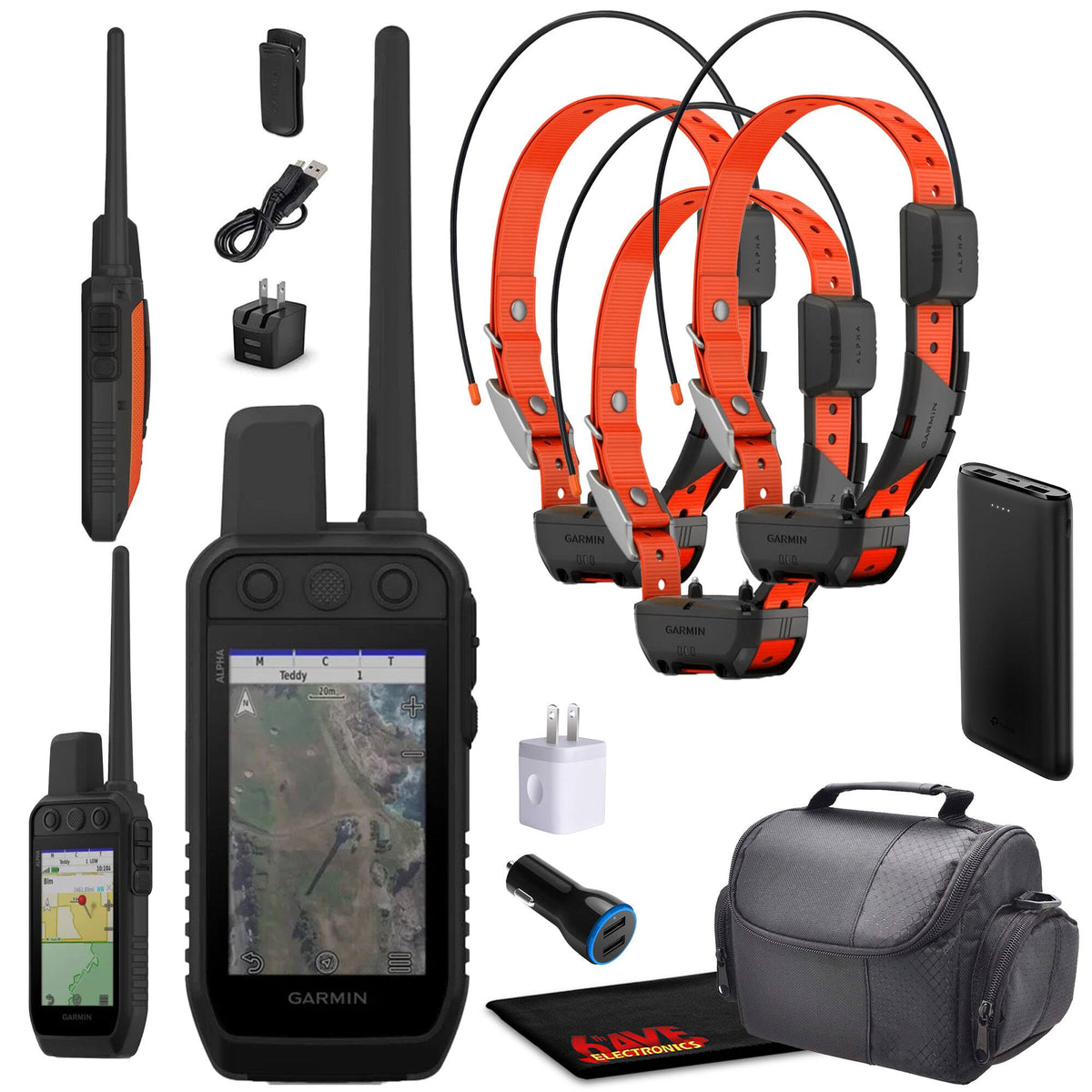 Garmin - Alpha 300 Bundle with 3 Alpha TT25 GPS Dog Collars - Black