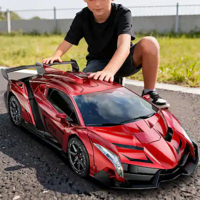 Veeniix - V991 Transform Remote Control Car, 1:10 Big Size,One-Key Deformation, Robot Toys Gifts for Boys and Girls