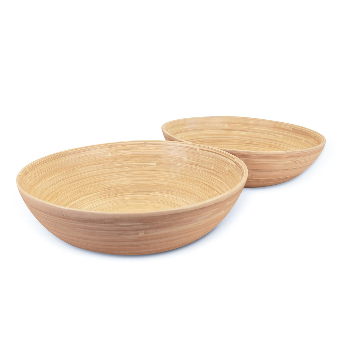 Lexa - Bamboo Salad Bowl Set, 12 Inch x 2, Bamboo - Natural