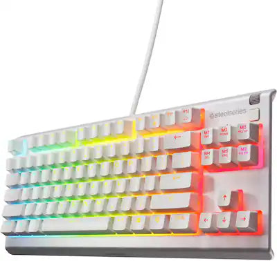SteelSeries - Apex 3 TKL Wired Membrane Whisper Quiet Switch Mechanical Gaming Keyboard with 8 zone RGB Backlighting