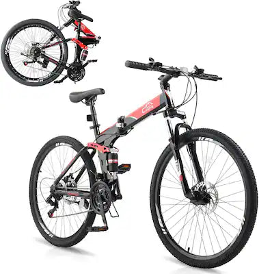 Winado - 27.5 Inch Foldable Bikes for Adults 21 Speed Mountain Bike, Adult Bicycle with High Carbon Steel Frame