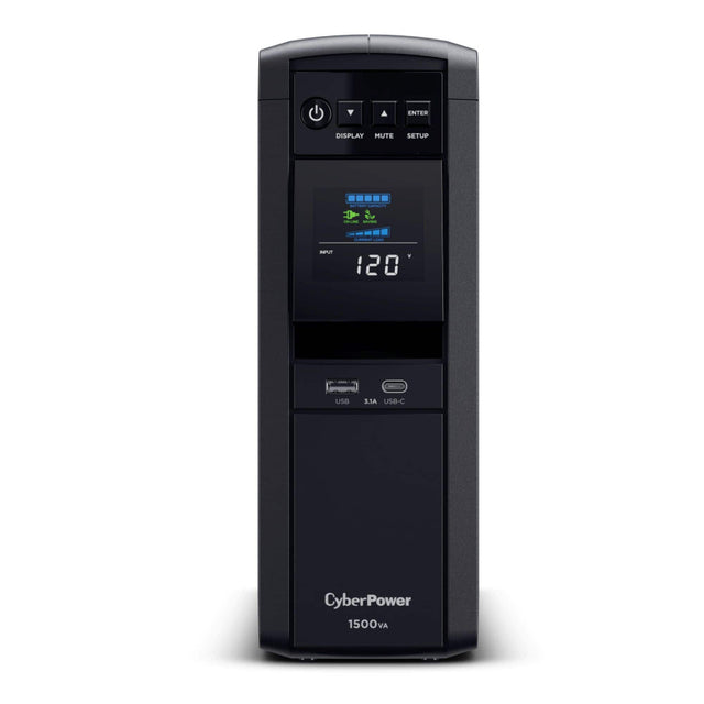 ENTER DISPLAY MUTE SETUP

CyberPower 1500VA

USB 3.1A USB-C