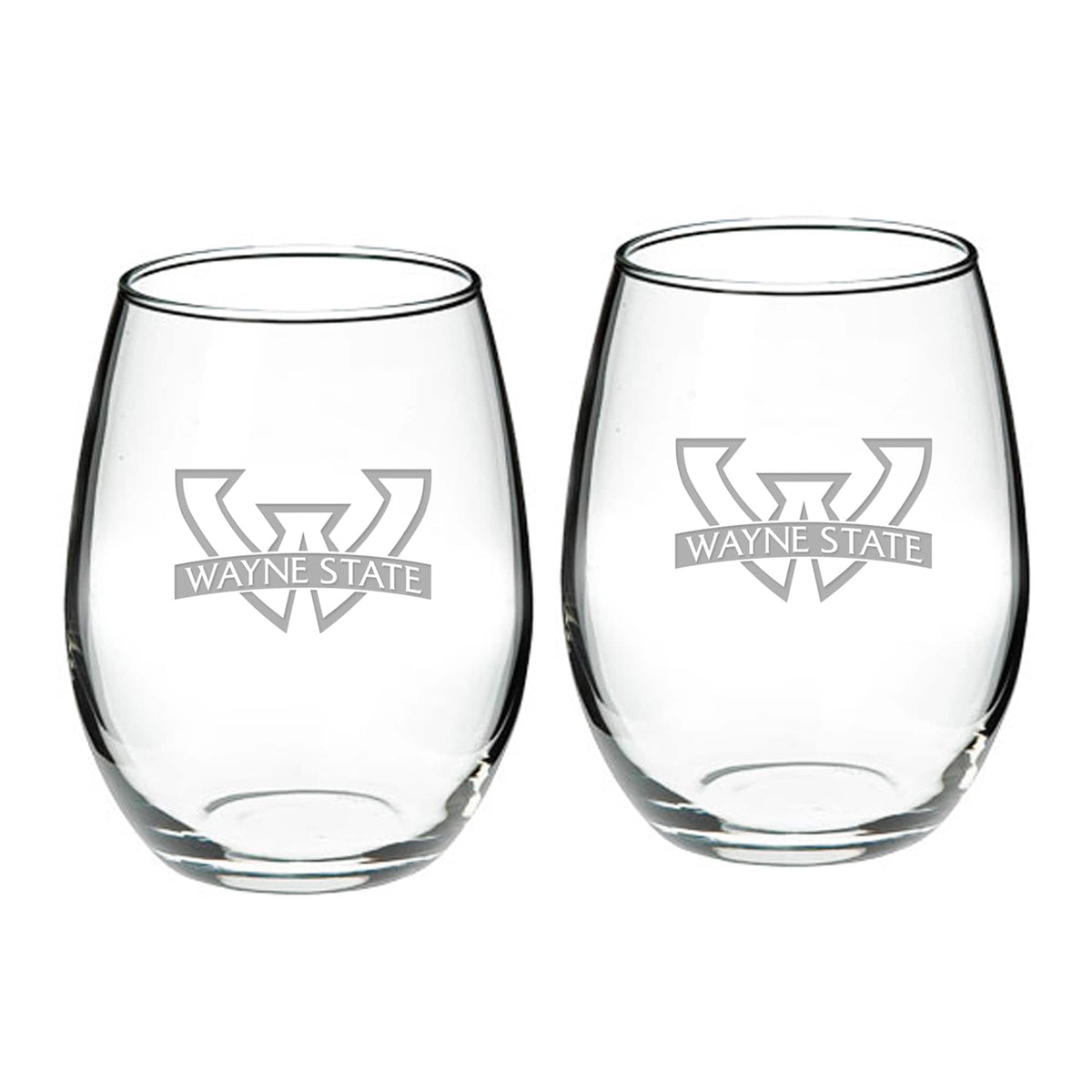 Jardine - Wayne State Warriors 21oz. 2-Piece Stemless Wine Glass Set - Multicolor