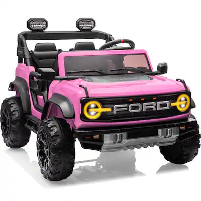 FIRST RIDE ON - 24V Ride on Toys for Big Kids Licensed Ford Bronco Raptor 2 Seater Ride on Cars with Remote Control Led Lights Bluetooth
