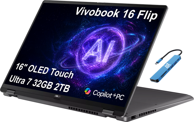 Vivobook 16 Flip AI 16" OLED Touch Ultra 7 32GB 2TB ASUS Copilot + PC
