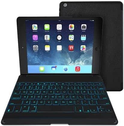 Front. ZAGG - ZAGG Folio - Bluetooth Tablet Keyboard - Backlit with 7 Colors - Made for Apple iPad mini 5 (7.9") - Charcoal - Charcoal.
