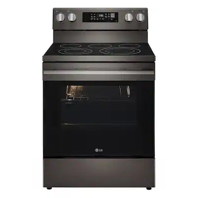 LG - 30-in Wide 6.3 Cu. Ft. Freestanding Electric True Convection Smart Range with 5 Elements, Air Fry and Premium Handle