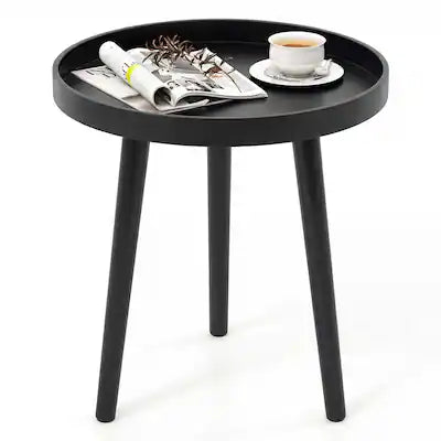 Gymax - Round Side Table Sofa Coffee End Accent Table Nightstand Home Furniture