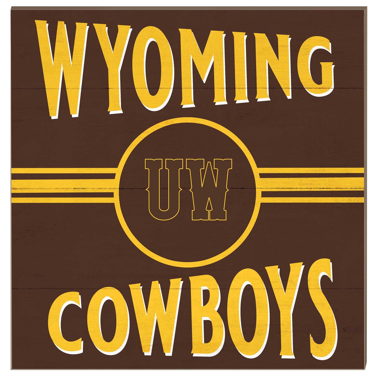 Jardine - Wyoming Cowboys 10'' x 10'' Retro Team Sign - Brown