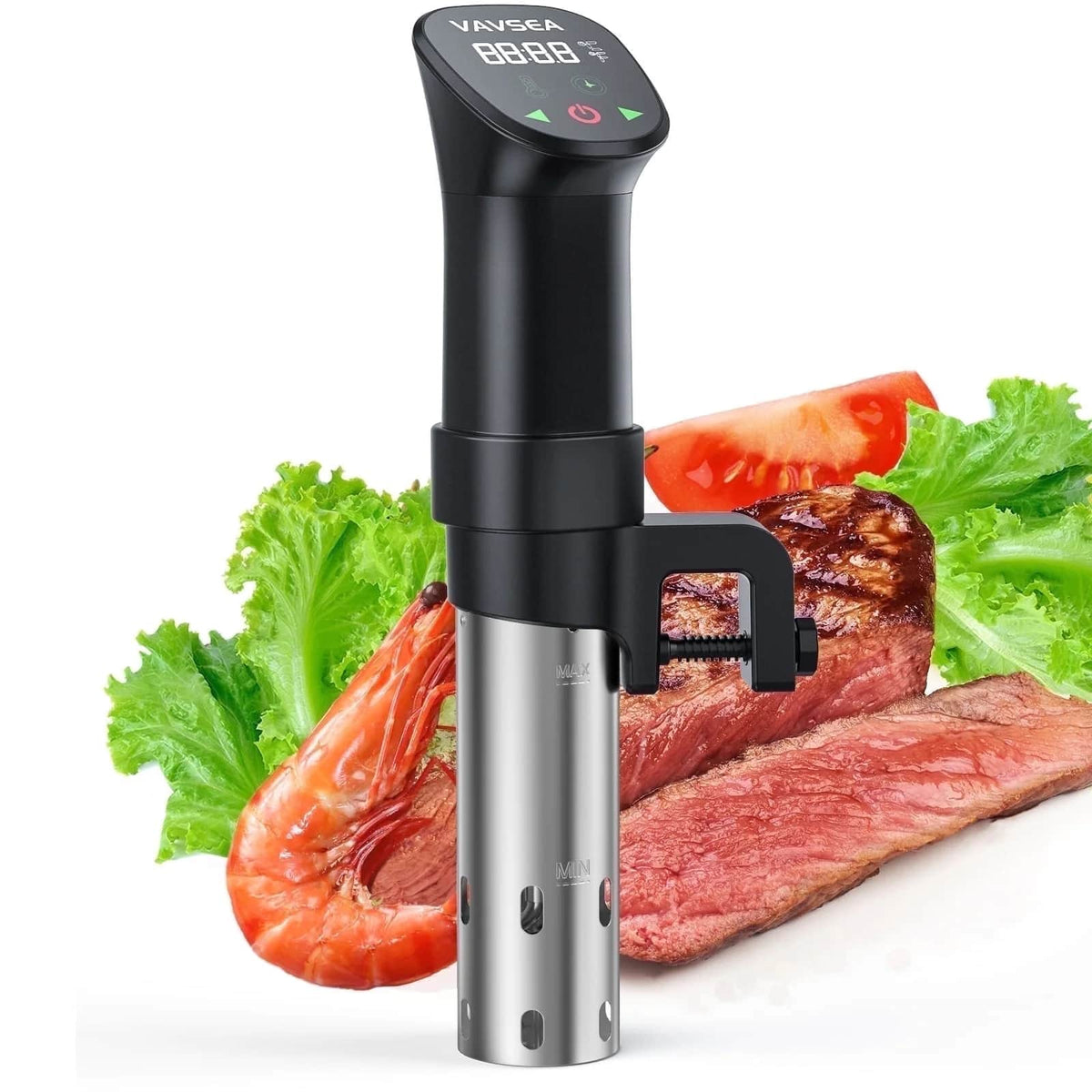VAVSEA - Sous Vide Precision Cooker Immersion Circulator Waterproof Digital Touch Screen 1100W - Black