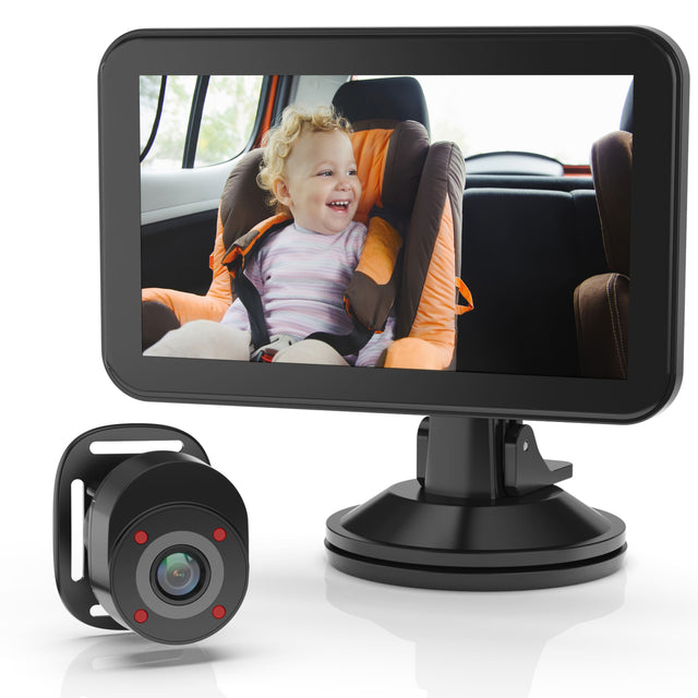 Front. Rexing - BC500  In-Car Baby Cam with Monitor – HD 1080p & Infrared Night Vision - Black.
