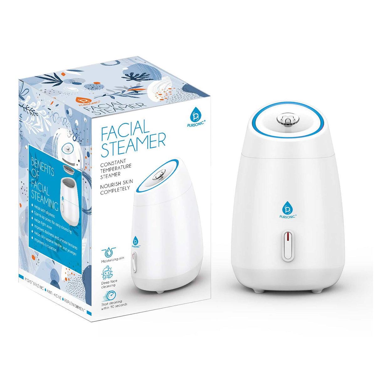 Pursonic - Facial Steamer Hot Mist Moisturizing Spa - White