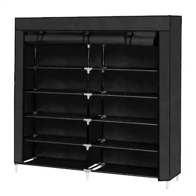 Winado - 6 Tiers Portable Shoe Rack Adjustable Storage Multi Closet Rack Shoe Shelf Storage Closet Organizer Cabinet with Cover