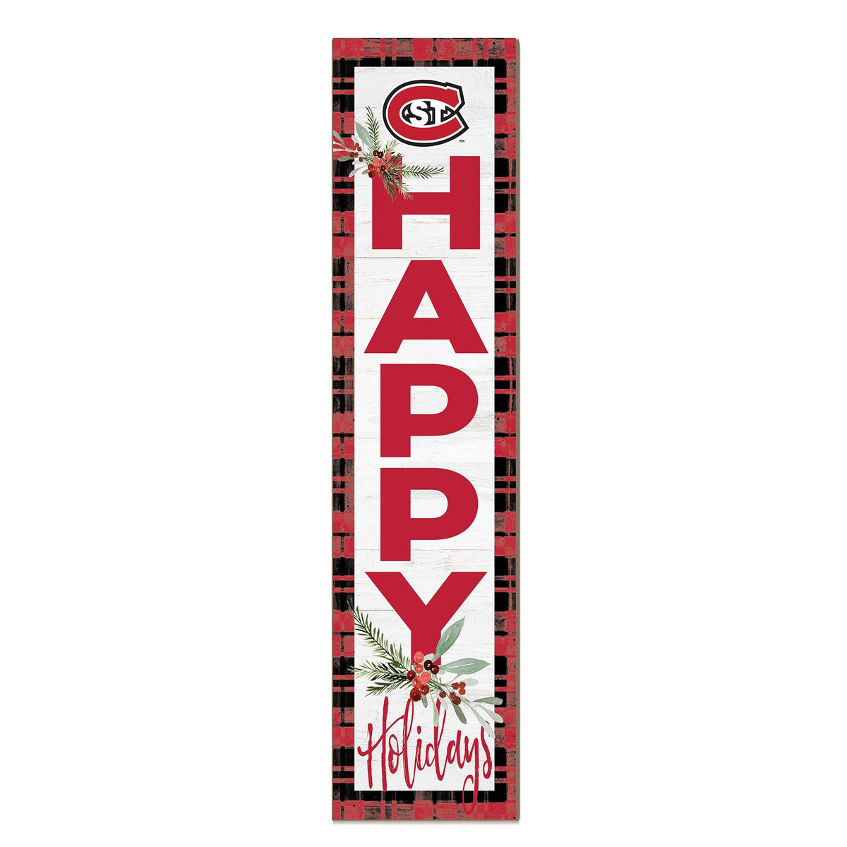 Jardine - St. Cloud State Huskies 12'' x 48'' Outdoor Happy Holidays Leaner - White