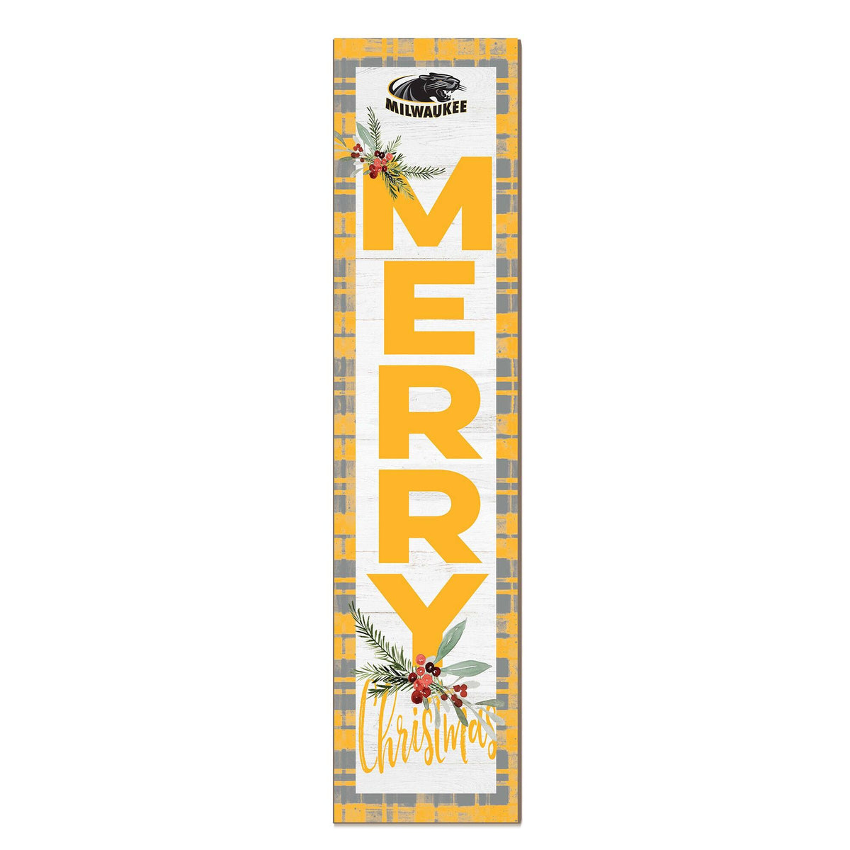 Jardine - Wisconsin-Milwaukee Panthers 12'' x 48'' Outdoor Merry Christmas Leaner - White