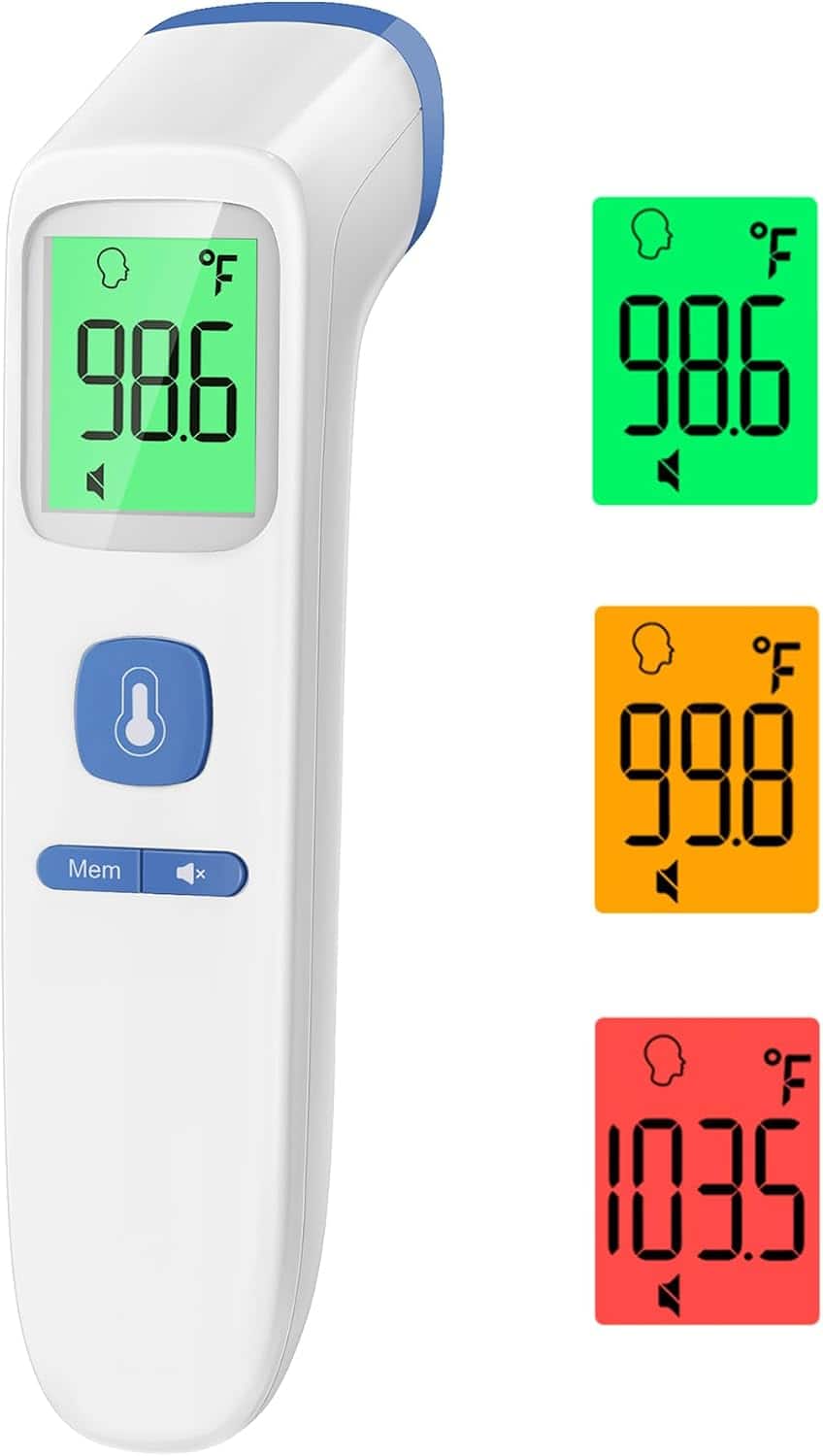 Core Tech - No-Touch Infrared Digital Forehead and Object Thermometer with Fever Alarm and Silent Mode - Blue