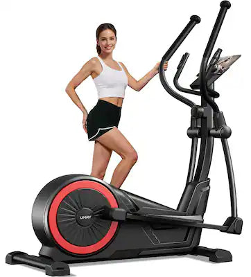 UMAY - ET70 Elliptical Trainer Machine for Home, 15.5" Stride & Heart Rate, 16 Levels Magnetic Drive, Dual Handlebars, 400 lbs