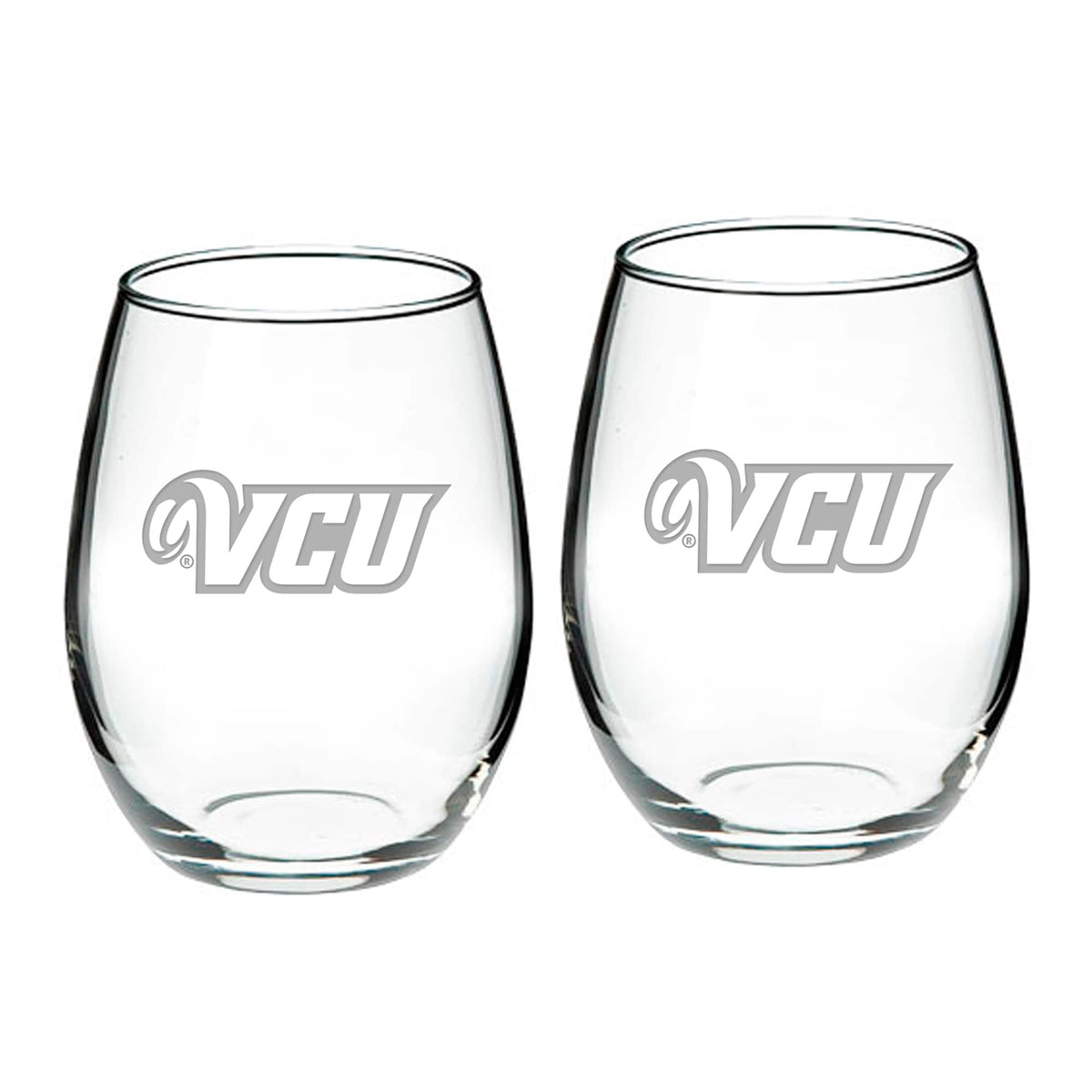 Jardine - VCU Rams 21oz. 2-Piece Stemless Wine Glass Set - Multicolor