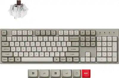 Keychron - C2PX 100% Custom Wired RGB Mechanical Gaming Keyboard with Programmable QMK Hot-Swappable Brown Switch
