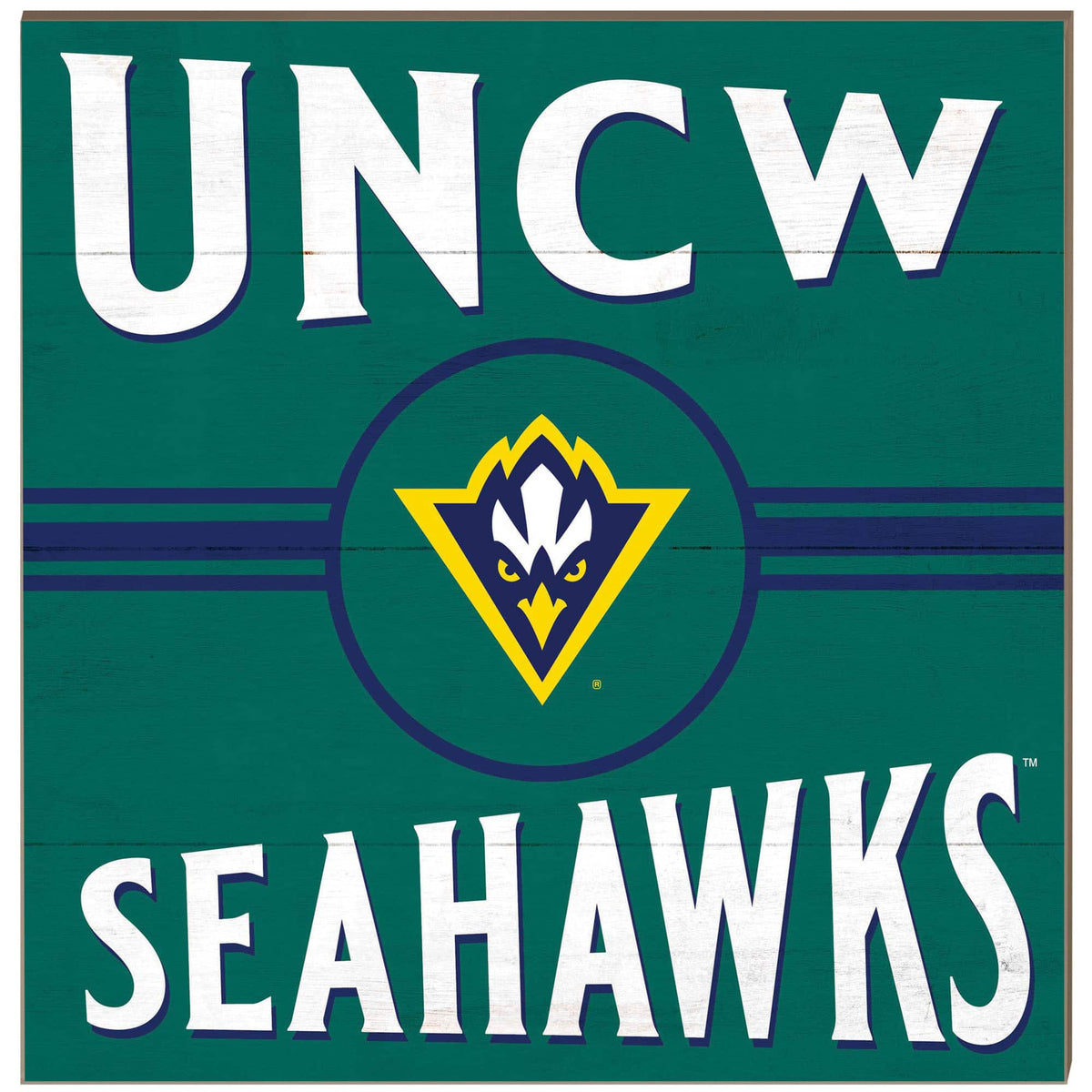 Jardine - UNC Wilmington Seahawks 10'' x 10'' Retro Team Sign - Green