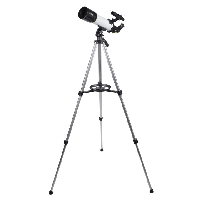 Front. National Geographic - National Geographic SKY VIEW 70 70mm Refractor Telescope with Panhandle Mount - White.