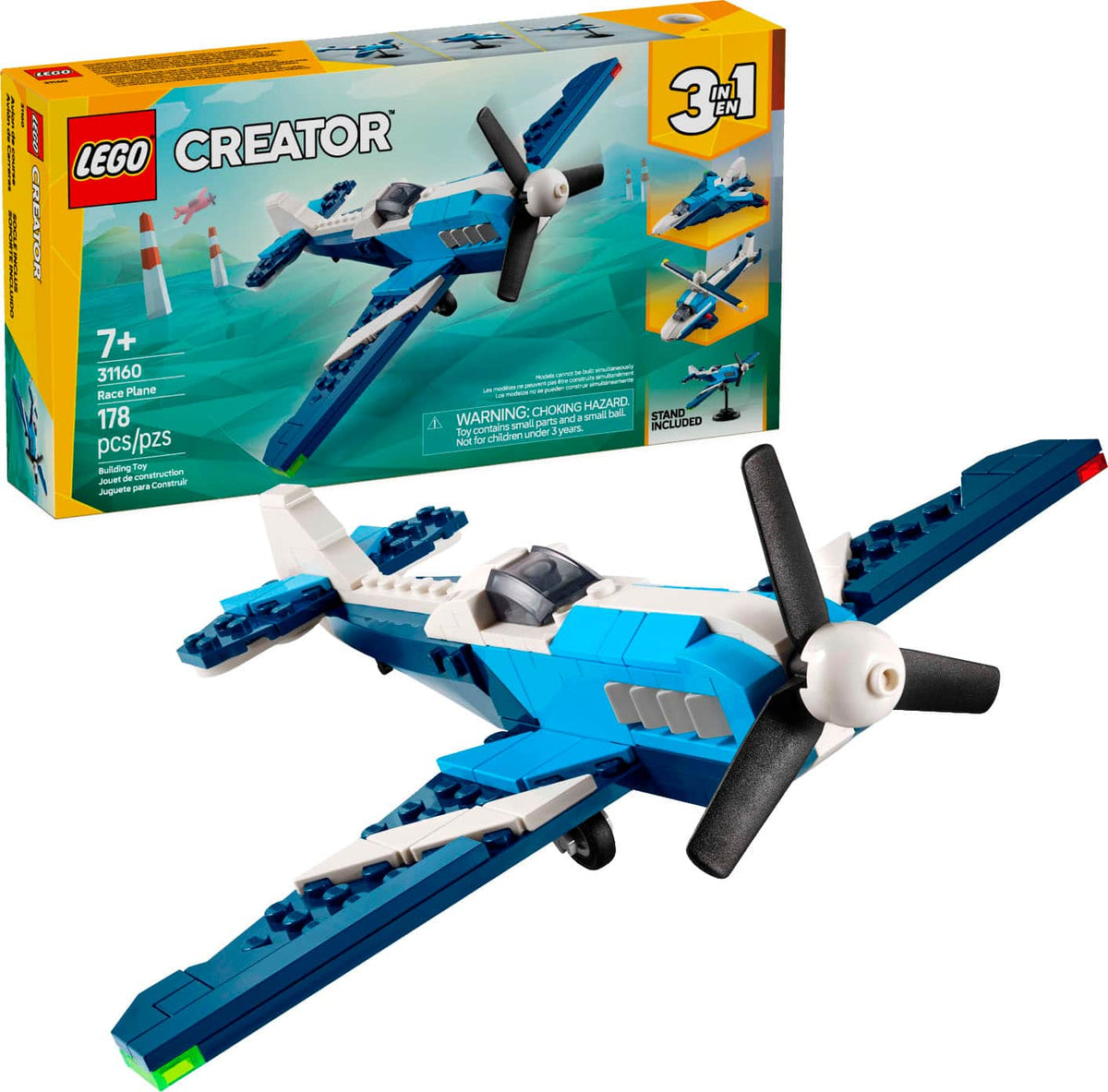 LEGO - Creator 3 in 1 Aircraft Race Plane Building Toy 31160