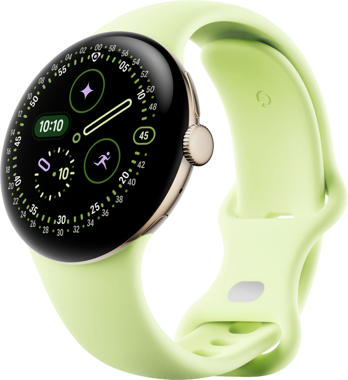 Google - Pixel Watch 4 (41mm) - LTE - Champagne Gold Case - Lemongrass Band - (2025)