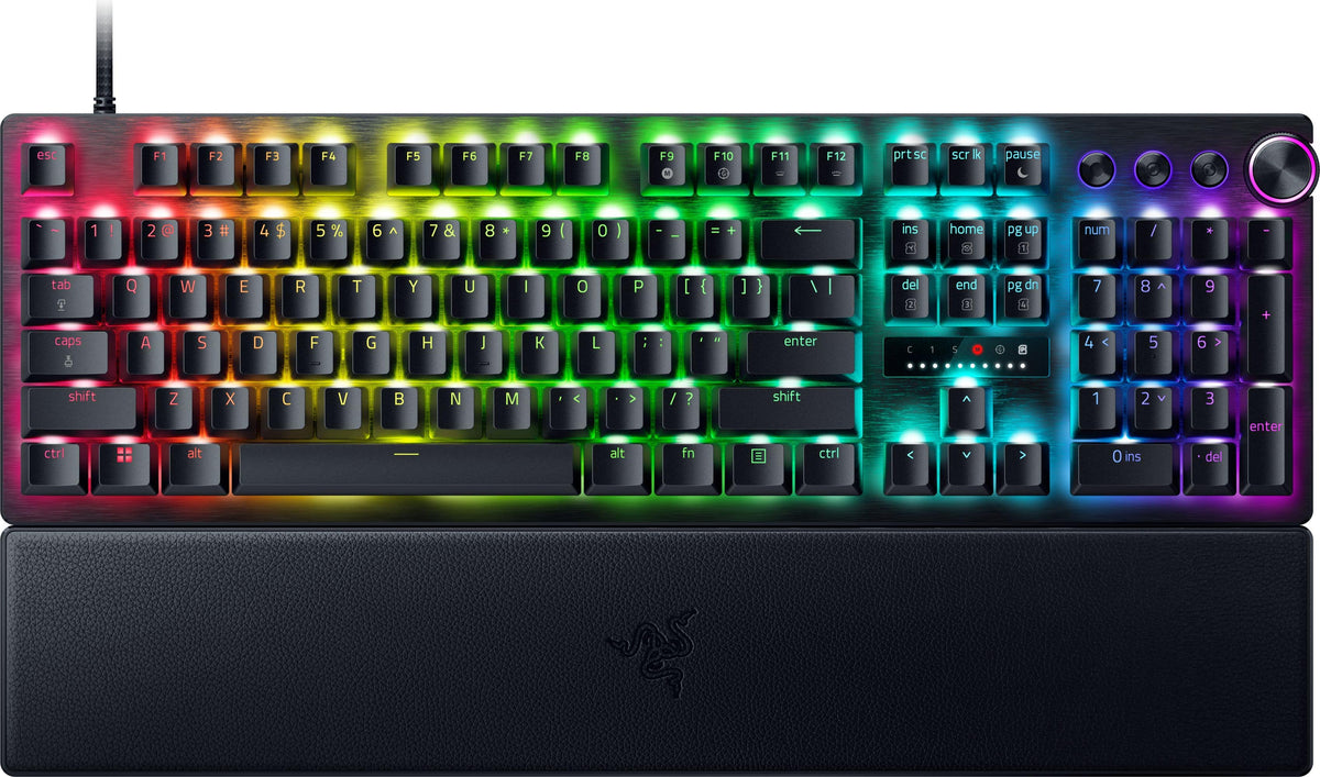 Razer - Huntsman V3 Pro Full Size Wired Analog Optical Linear Switch Gaming Keyboard with Snap Tap - Black