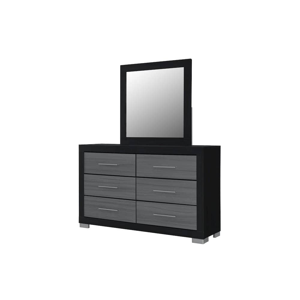 Global Furniture USA - Emma Black/Grey Mirror - Black,Grey