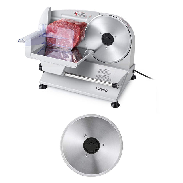 Front. VEVOR - Meat Slicer, 7.5" Electric Deli Slicer with 2 SUS420 Blades & 0-0.6" Adjustable Thickness, 200W Home Food-Slicer - Silver.