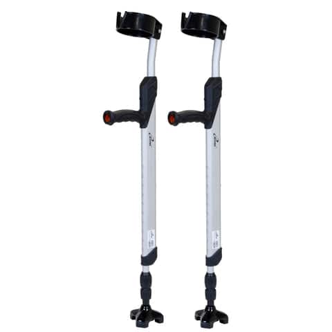 iLIVING - Adjustable Forearm Crutches for Adults, 1 Pair - Silver