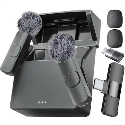 Mini Mic Pro - Wireless Microphone for iPhone, iPad, Android, Lavalier Microphone for Video Recording (with Charging Case)