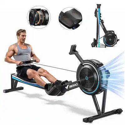 MERACH - NovaRow R50 Air Rowing Machine, Professional Air Resistance & Magnetic, Ergonomic Seat,440LBS, 90% Pre-assembled