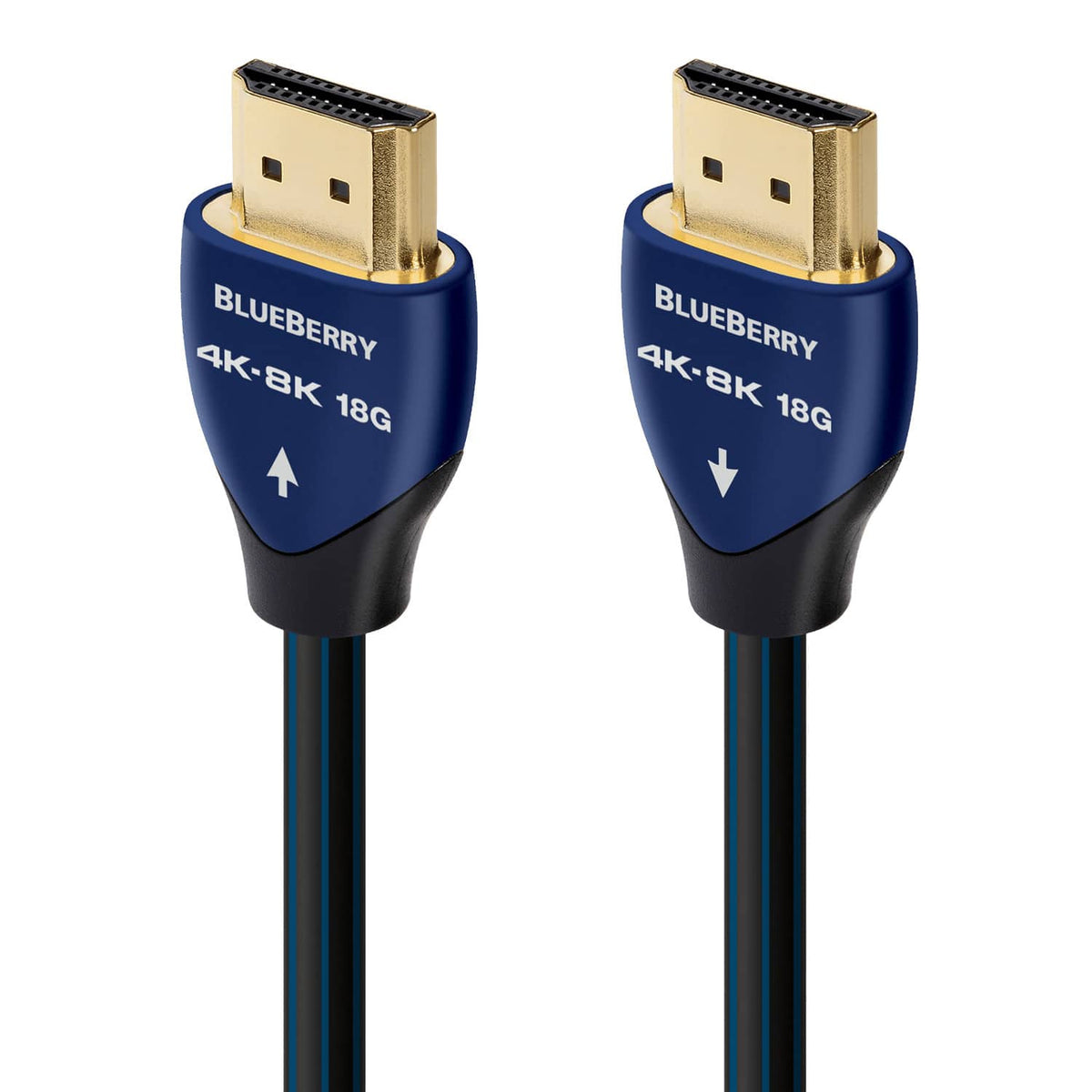 AudioQuest - Blueberry 18 16.4' 4K-8K 18Gbps In-Wall Rated HDMI Cable - Black with Blue Stripes